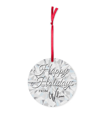 Customizable Round Brilliant Cut Acrylic Ornament